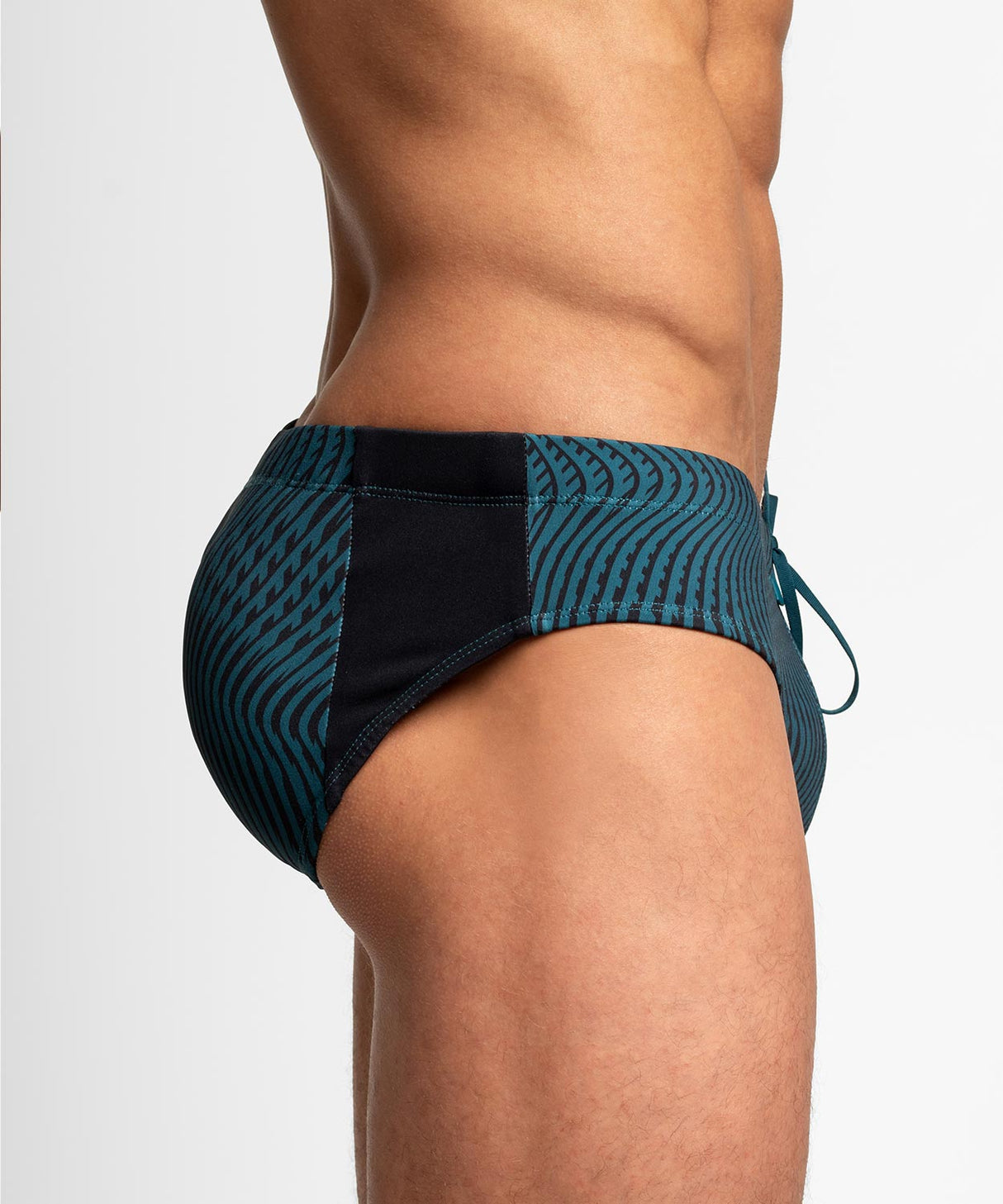 H2O WAVEFORM Padded + Package Swim Brief Oxford Blue Wave
