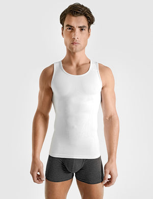 Seamless Compression Tank Top White