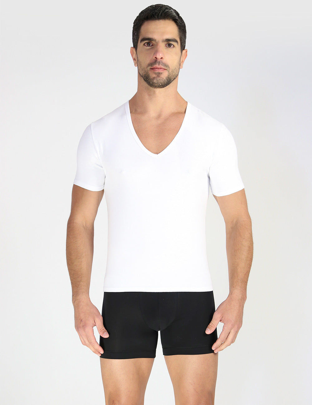 Deep V-Neck T-Shirt 2-Pack White