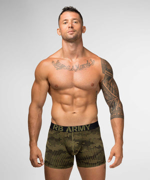ARMY Padded Boxer Brief + Smart Package Cup Green