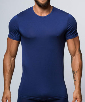 Essentials Cotton T-Shirt Crew Neck Blue