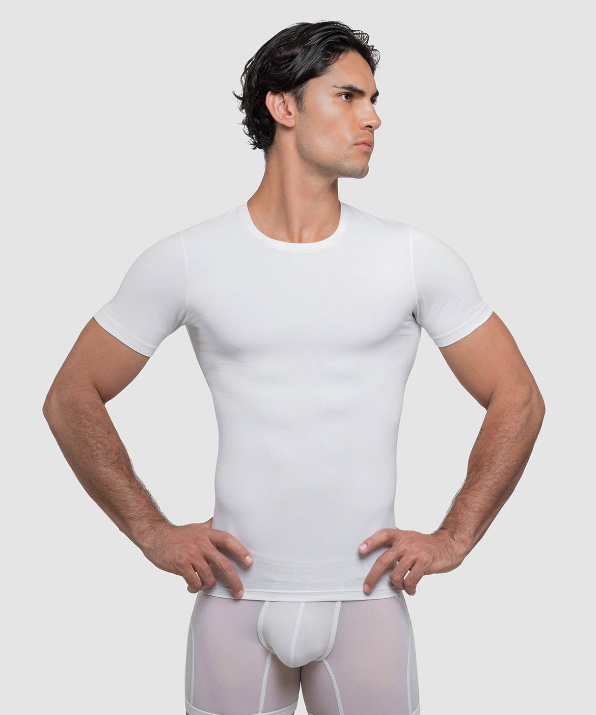 Cotton Compression Crew Neck T-Shirt