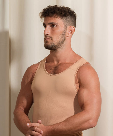 Seamless Compression Tank Top Tan