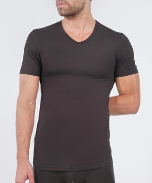 Essentials Modal T-Shirt V Neck Black