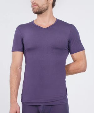 Essentials Modal T-Shirt V Neck Blue